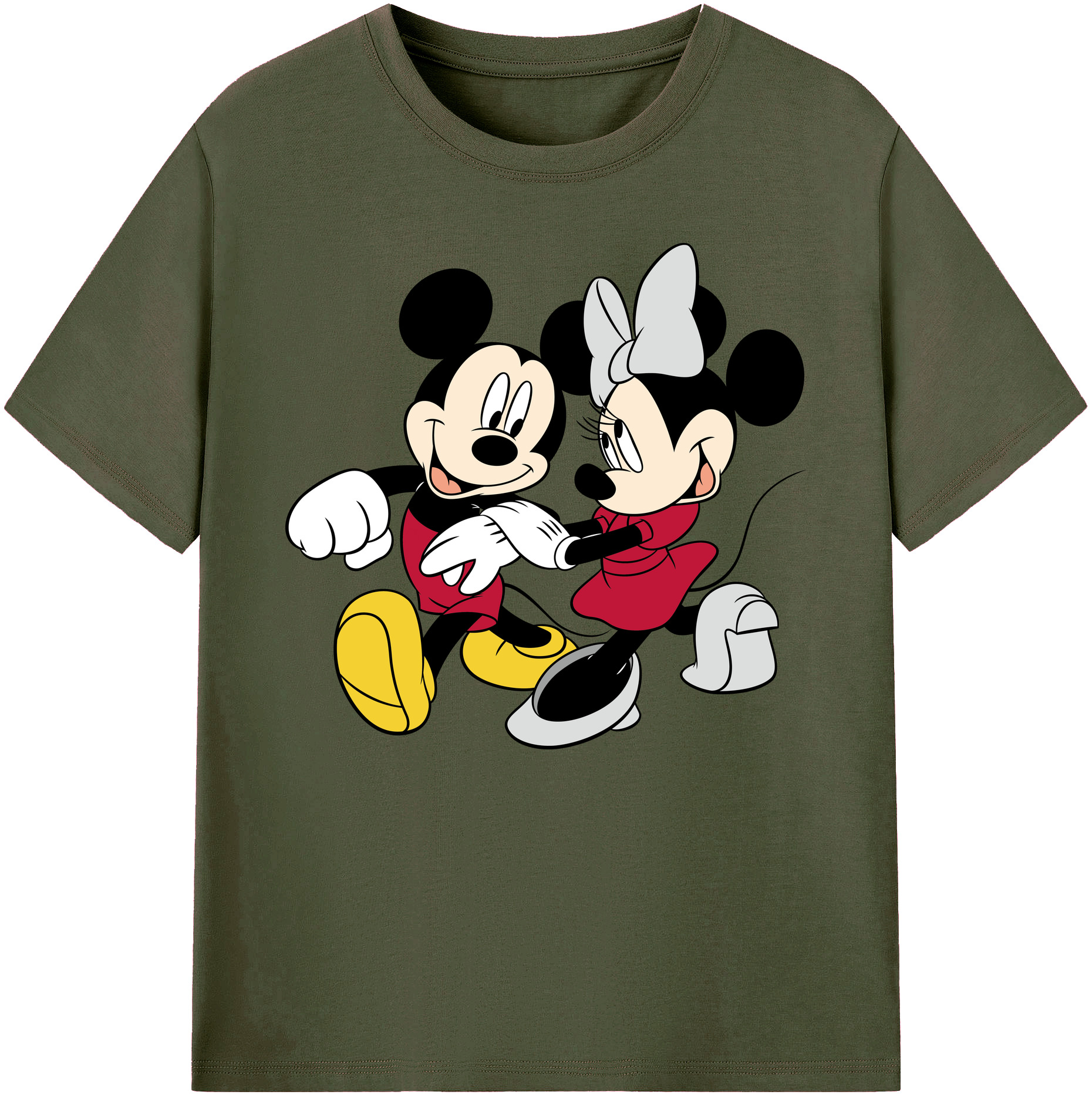 ミッキーマウス Mickey Mouse 綿100％ メンズ半袖Tシャツ｜肌触りやわらか＆通気性